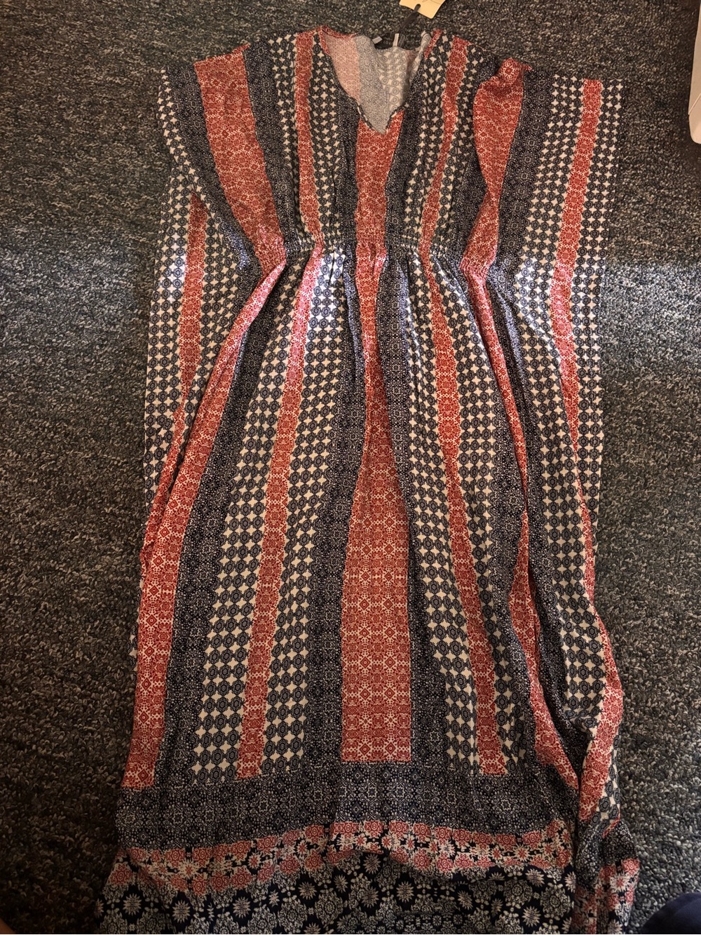 Dress Forum Striped Maxi Dress in Red and Navy